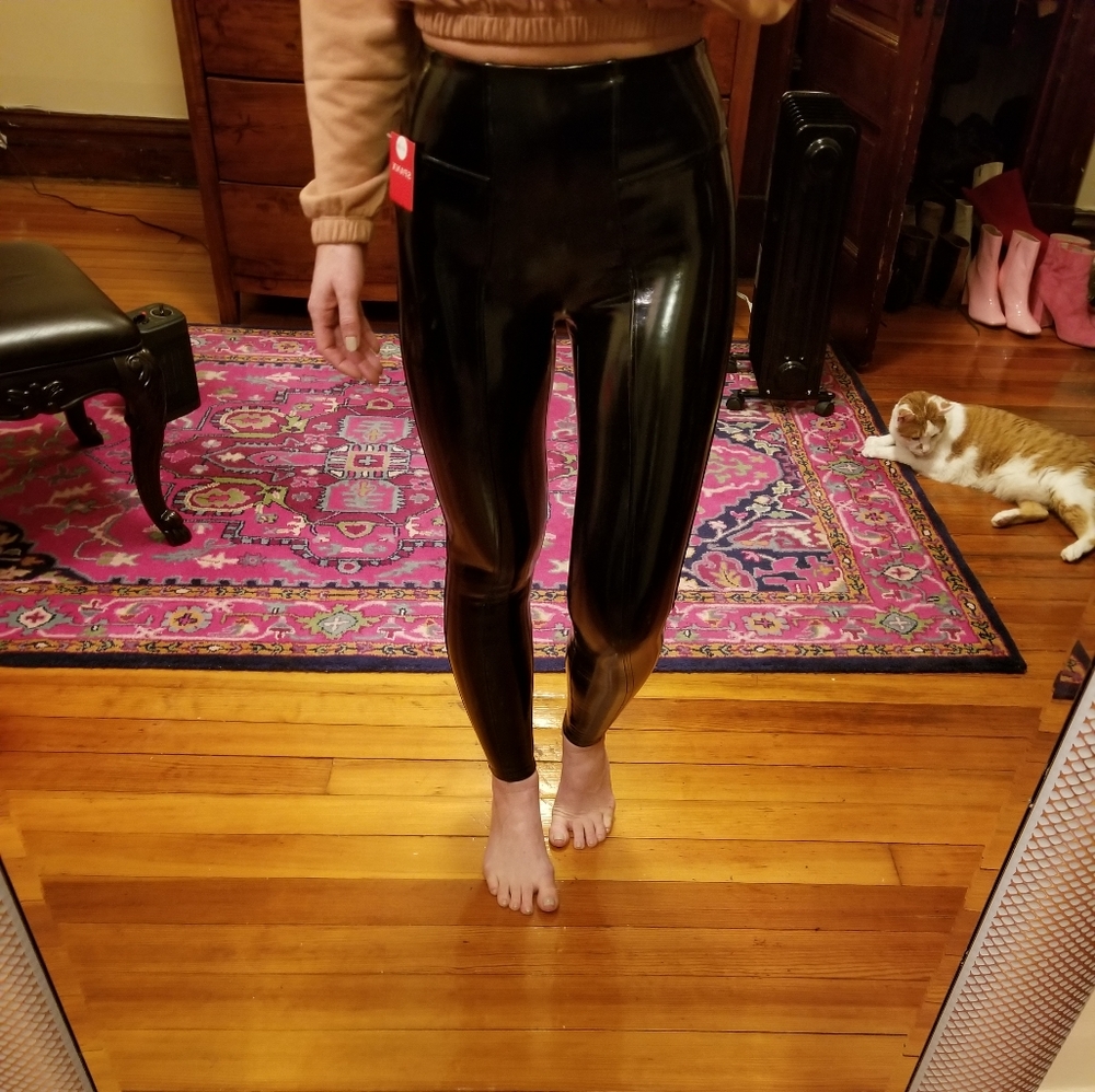 New patent faux leather leggings